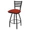 Holland Bar Stool Co 30" Swivel Bar Stool, Black Wrinkle, Graph Poppy Seat X410 - alternate 1